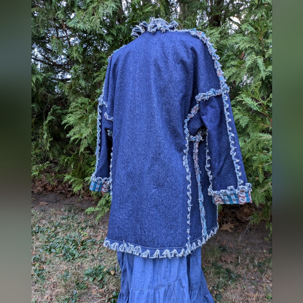 Fabulous Patchwork Denim Western Jacket. Size L-Xl - image 6
